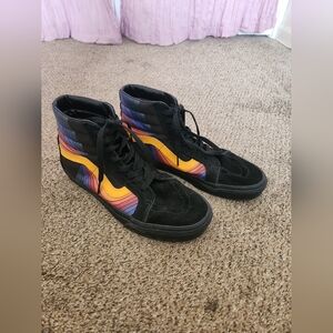 Black Colorful High Top Vans